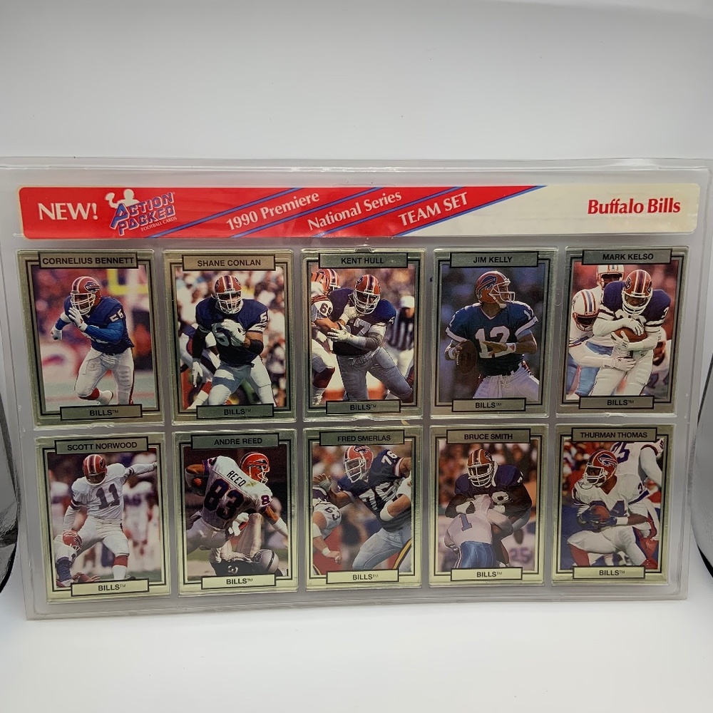 Vintage 1990 Buffalo Bills Premiere National Series Cards Set Conlan Hull & More
